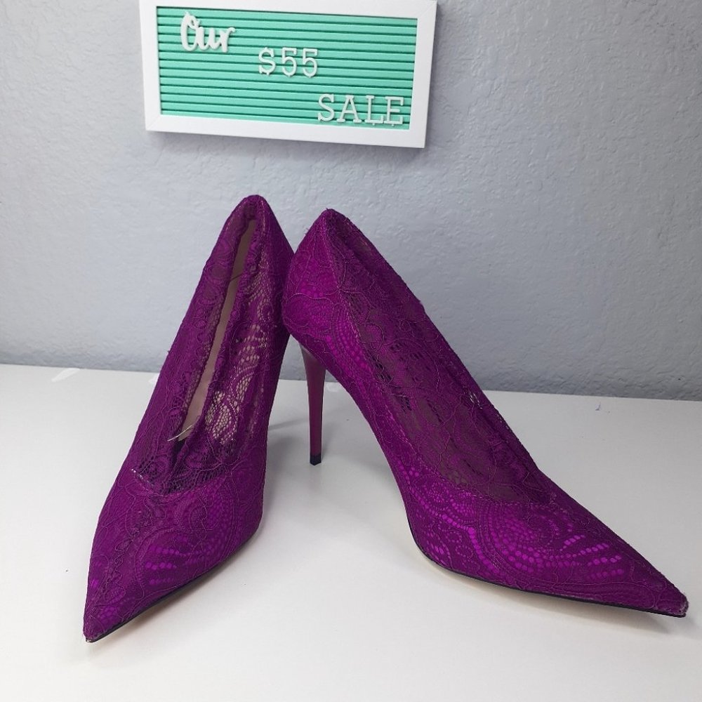 Zara purple lace heel size 10